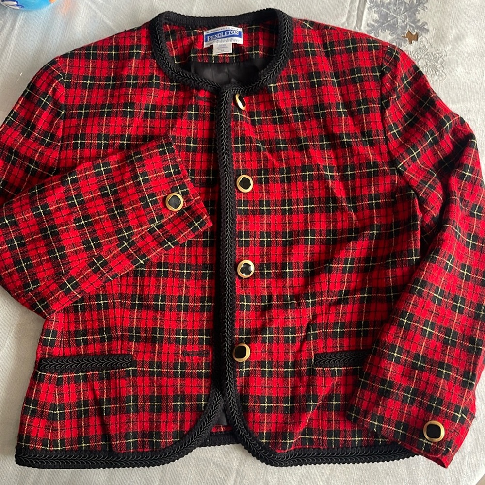 Vintage plaid petite Pendleton blazer size 12